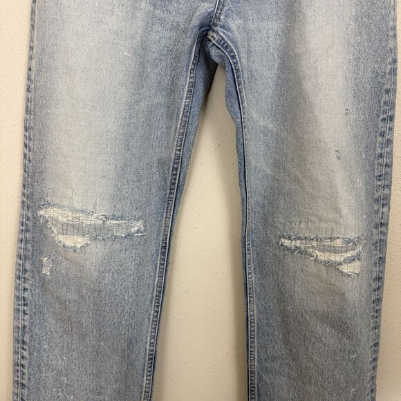 Moussy Vintage Jeans Women Japanese Howa Distressed Sz 28 Light Wash Button Fly - Picture 8 of 15
